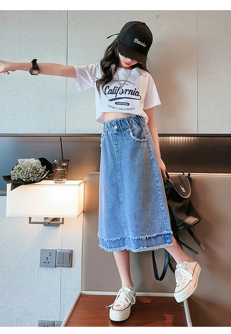Girls Denim Skirt Medium Large Spring Wear — feature 10