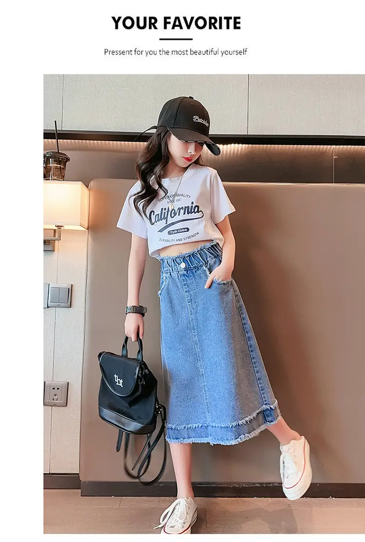 Girls Denim Skirt Medium Large Spring Wear — feature 12