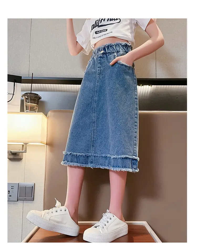 Girls Denim Skirt Medium Large Spring Wear — feature 13