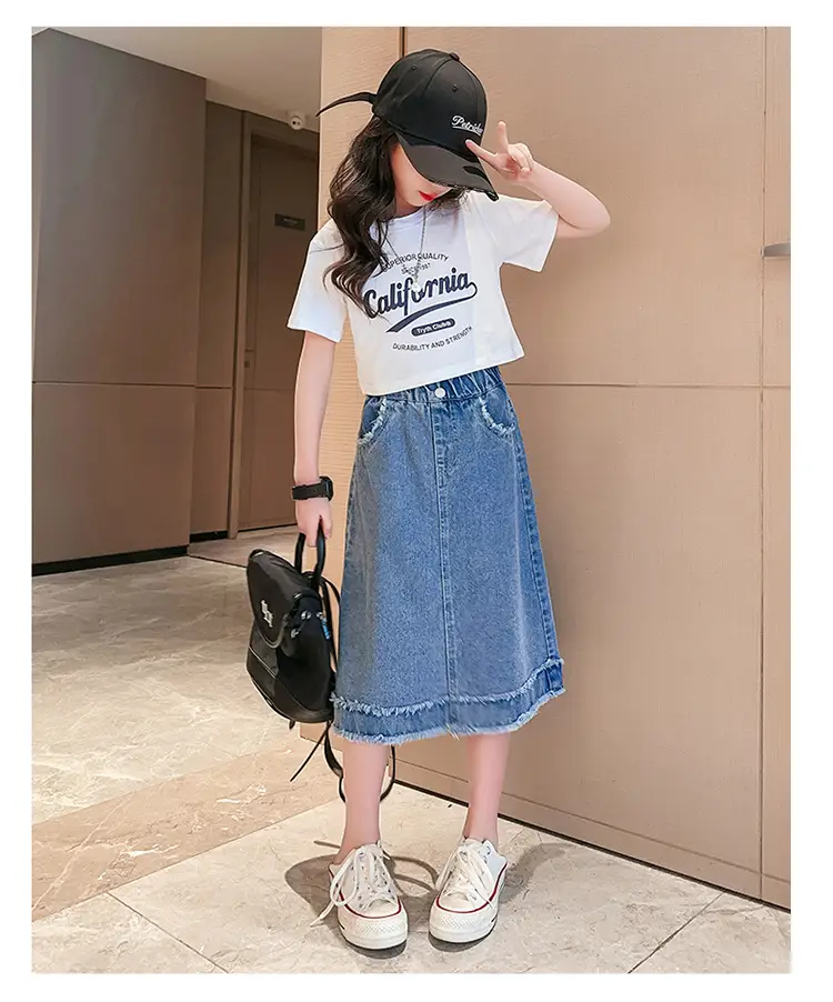 Girls Denim Skirt Medium Large Spring Wear — feature 15