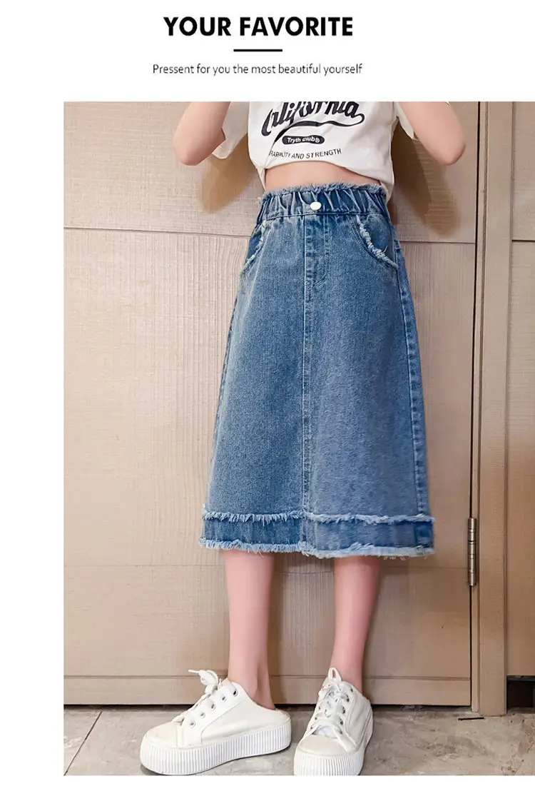 Girls Denim Skirt Medium Large Spring Wear — feature 8