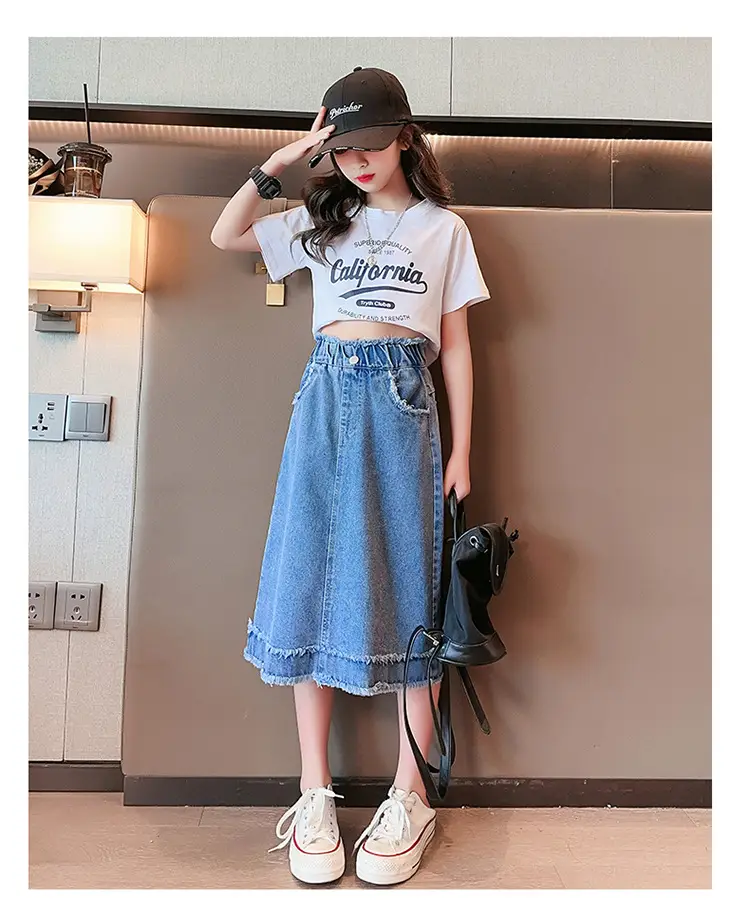 Girls Denim Skirt Medium Large Spring Wear — feature 9