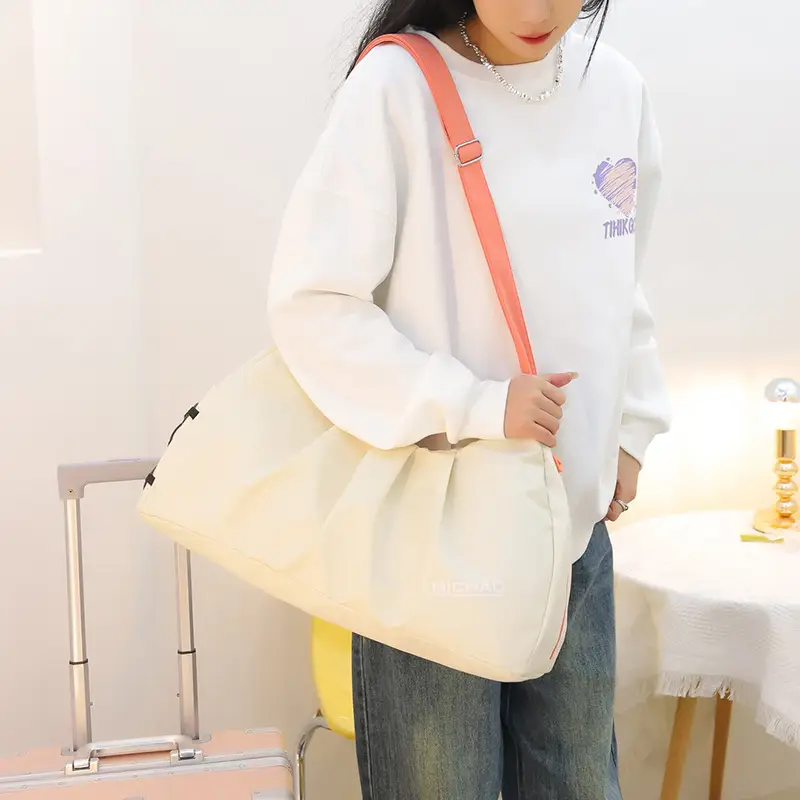 Pink Waterproof Shoulder Bag for Men Women Large Capacity - Image 7