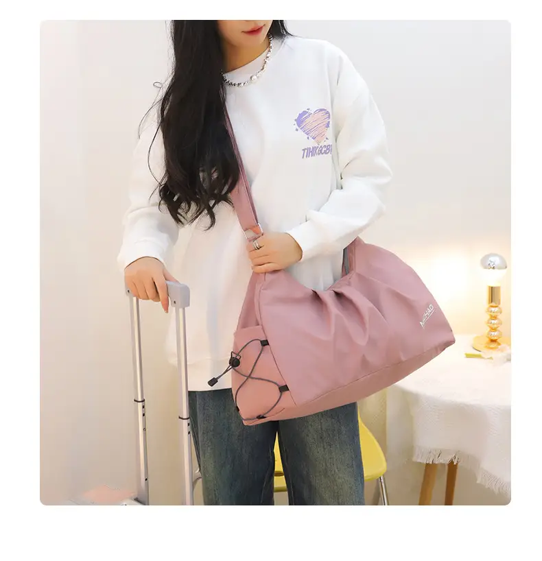 Pink Waterproof Shoulder Bag for Men Women Large Capacity — feature 24