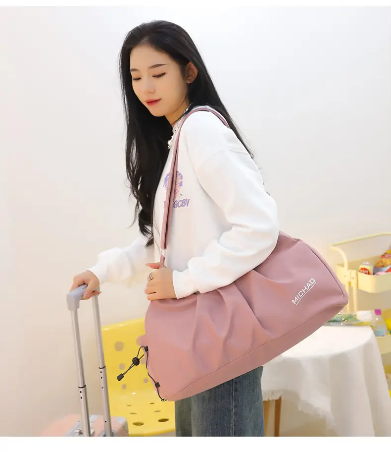 Pink Waterproof Shoulder Bag for Men Women Large Capacity — feature 25
