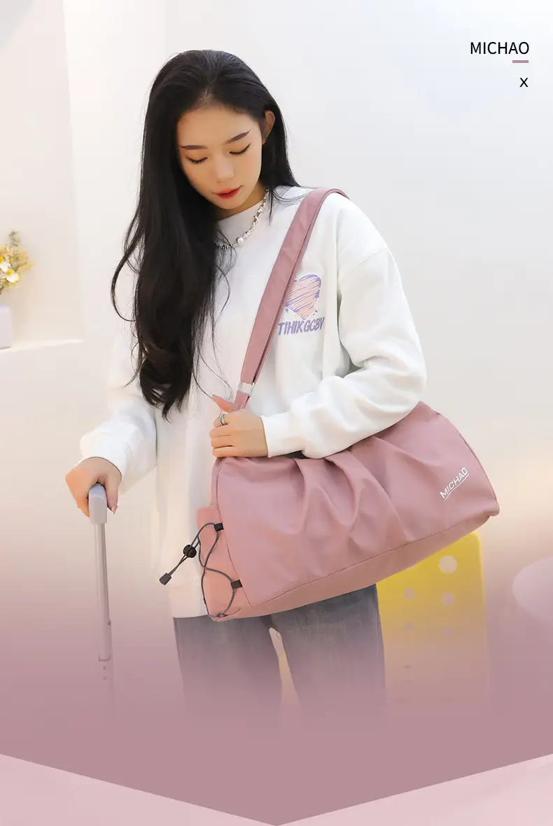 Pink Waterproof Shoulder Bag for Men Women Large Capacity — feature 3