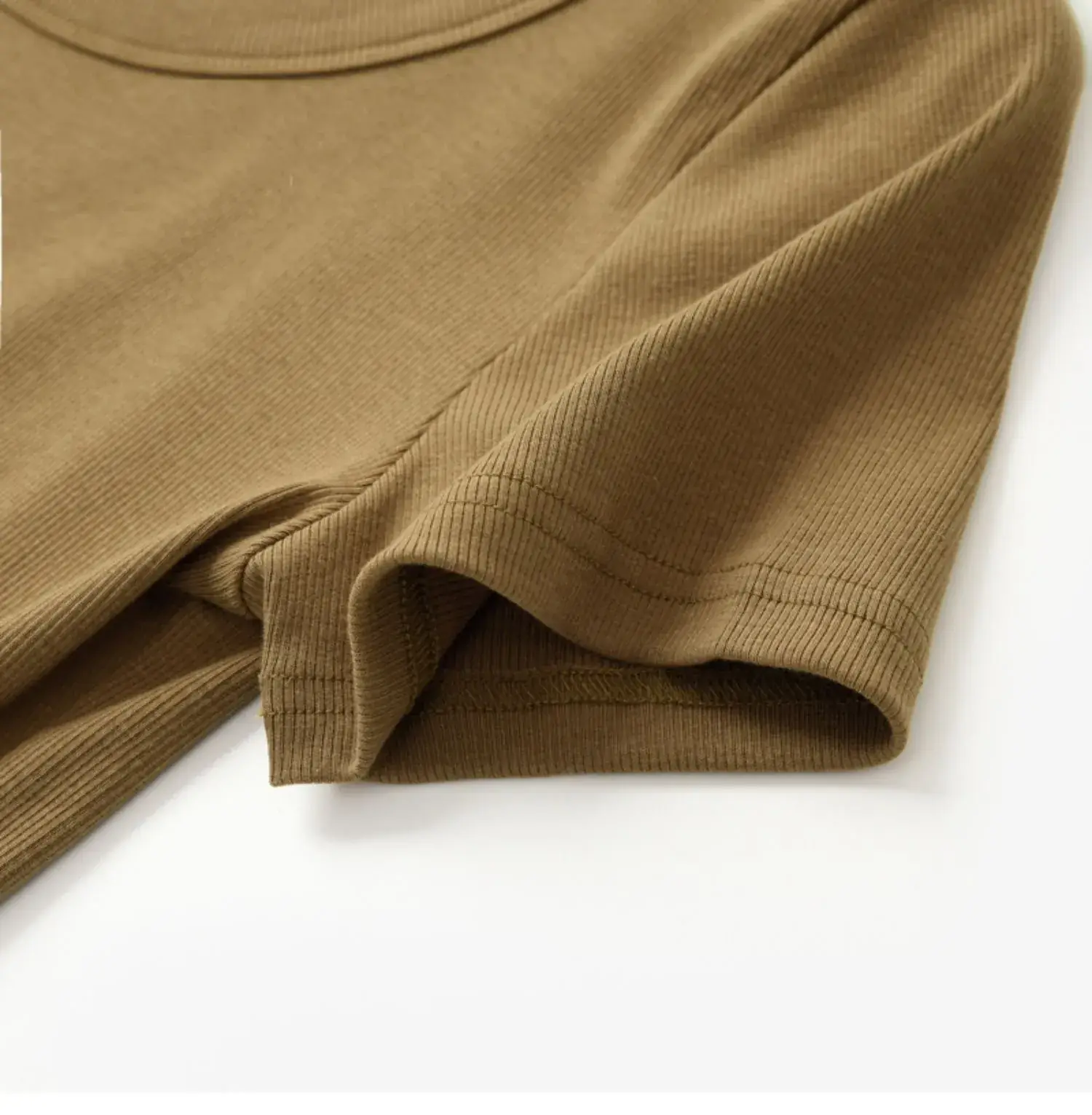 Women Cotton U-Neck T-Shirt Olive Green Short Sleeve 2025 — feature 21
