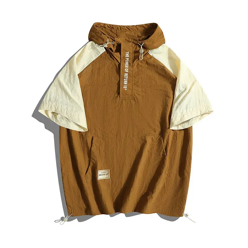 Men's Fertilizer Plus Size Hooded T-Shirt Cream Olive