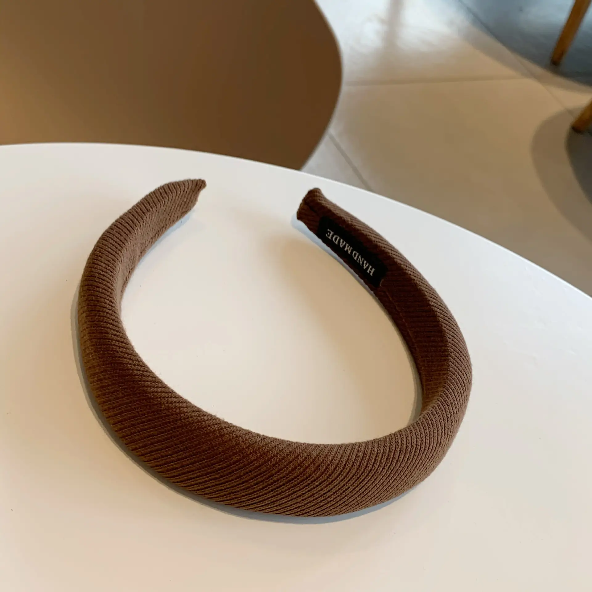 Winter High Cranial Top Sponge Hair Hoop Brown - Image 2