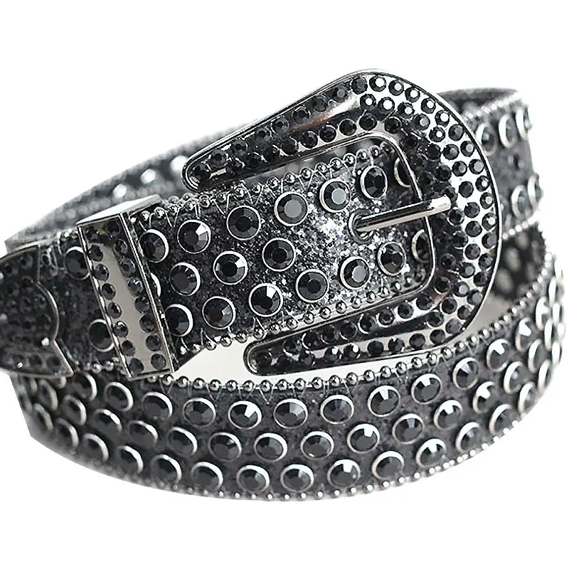 Cross-Border Unisex Crystal Belt with Hip-Hop Decor