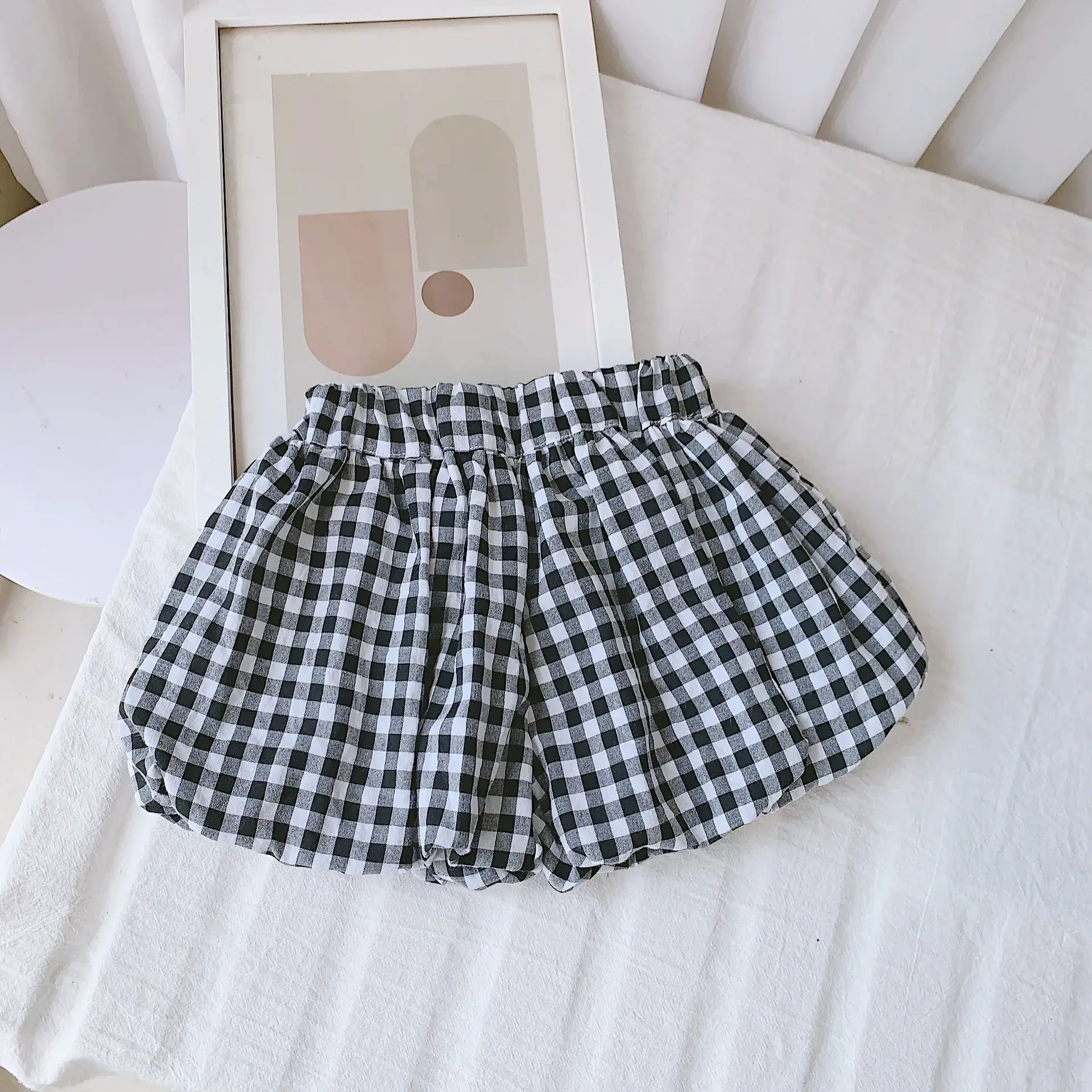 Korean Checkered Bubble Pants for Girls 0-3Y - Image 3