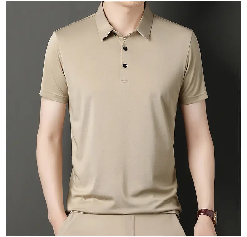 Men Navy Polo T-Shirt Short Sleeve Ice Silk — feature 25