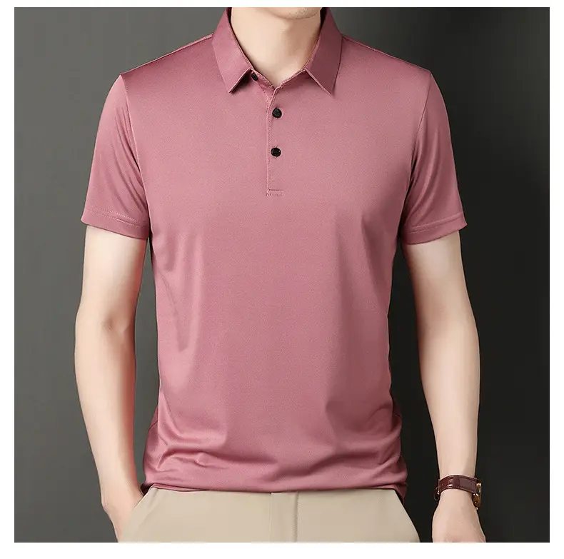 Men Navy Polo T-Shirt Short Sleeve Ice Silk — feature 28