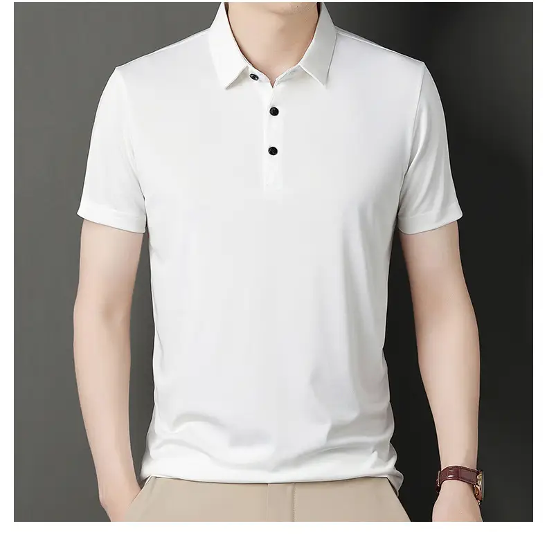 Men Navy Polo T-Shirt Short Sleeve Ice Silk — feature 31