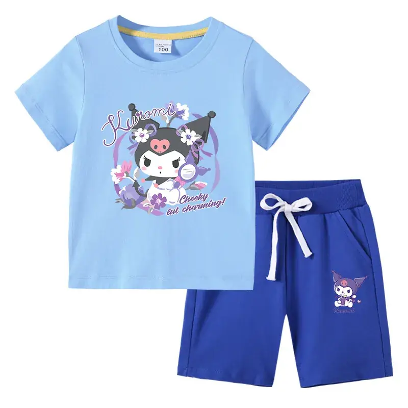 2023 Kids Orange Kurta & Navy Shorts Set - Image 7
