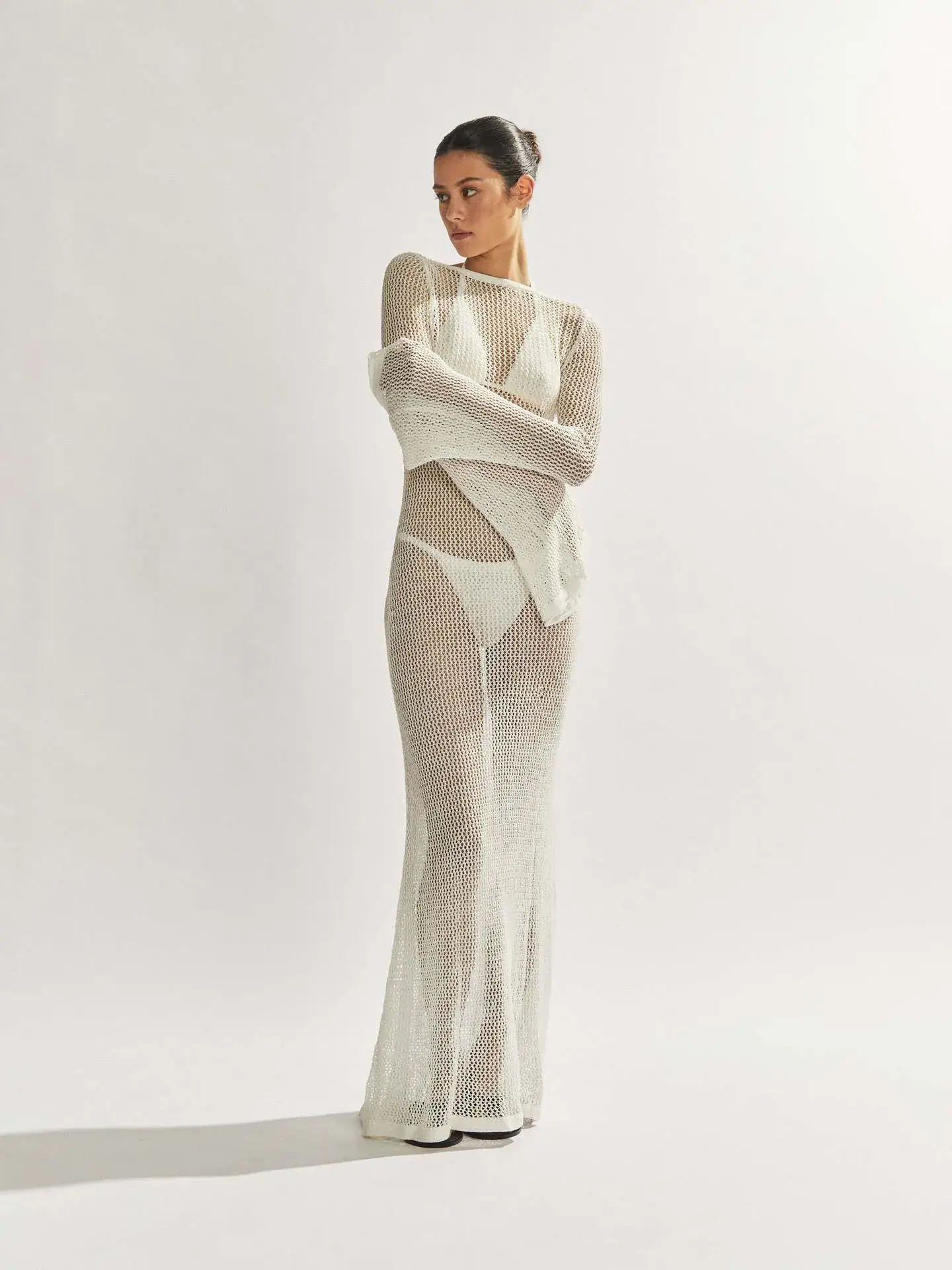New Knitted Long-sleeve Backless Dress for Women — feature 10