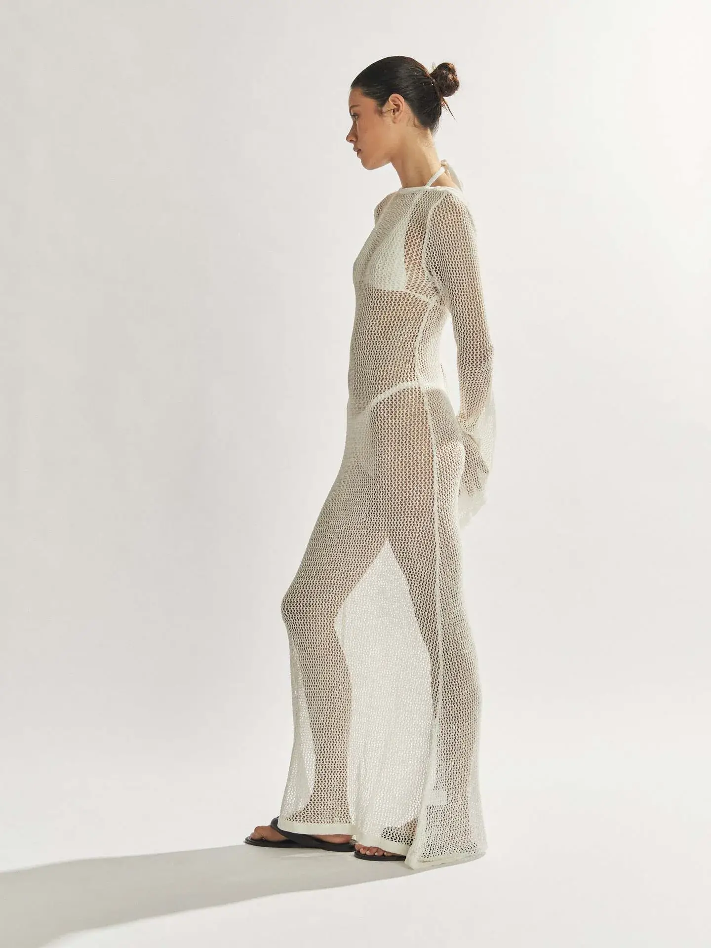 New Knitted Long-sleeve Backless Dress for Women — feature 12