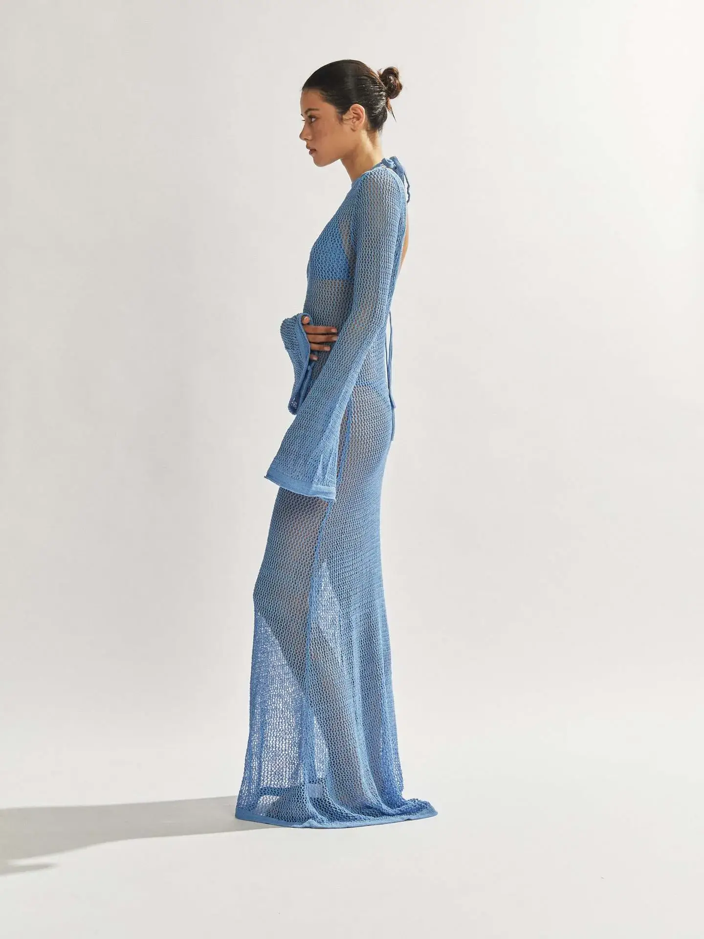 New Knitted Long-sleeve Backless Dress for Women — feature 21