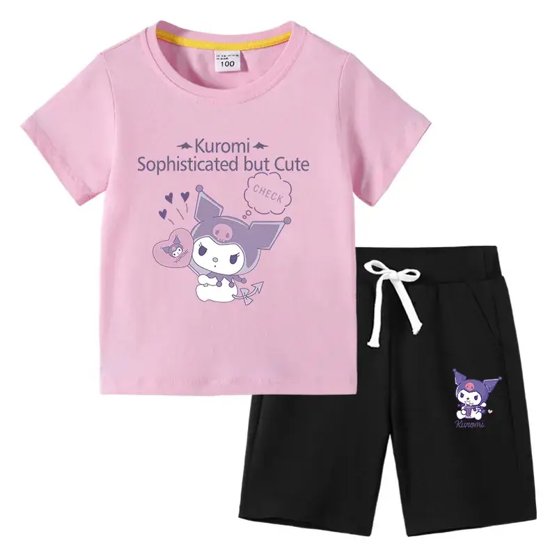 2023 Kurumi Graphic Cotton 2-Piece Summer Suit for Kids - Image 8