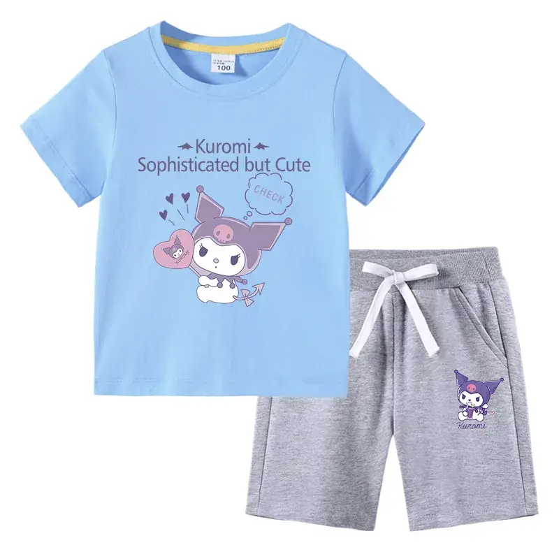2023 Kurumi Graphic Cotton 2-Piece Summer Suit for Kids - Image 6
