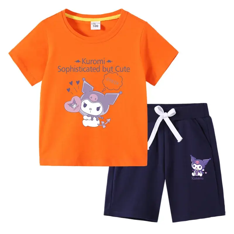 2023 Kurumi Graphic Cotton 2-Piece Summer Suit for Kids - Image 15