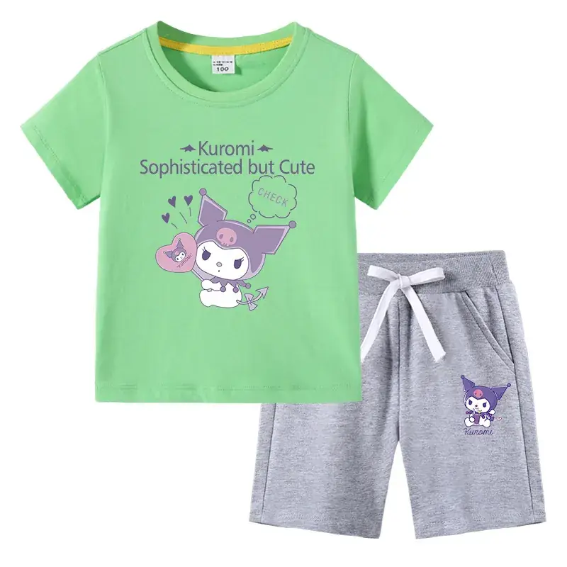 2023 Kurumi Graphic Cotton 2-Piece Summer Suit for Kids - Image 18