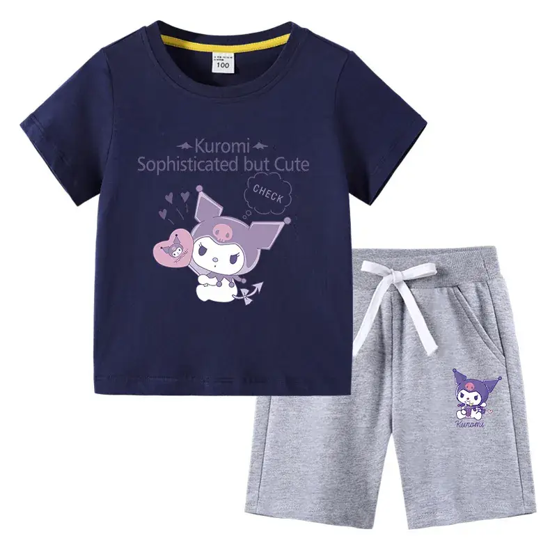 2023 Kurumi Graphic Cotton 2-Piece Summer Suit for Kids - Image 19