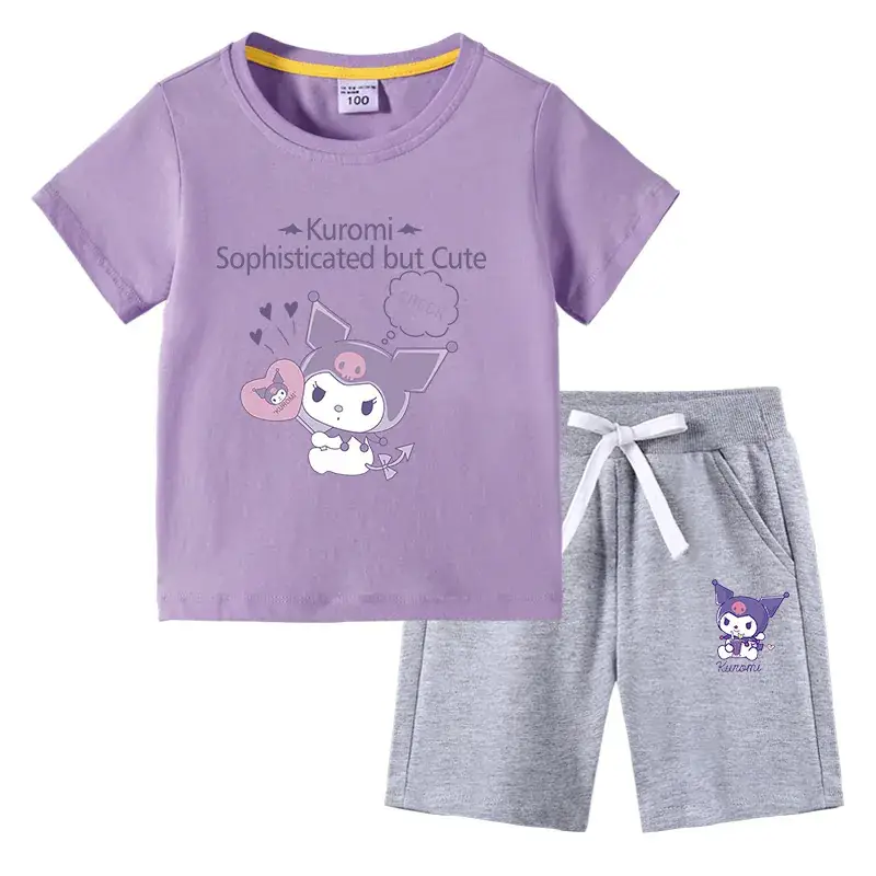 2023 Kurumi Graphic Cotton 2-Piece Summer Suit for Kids - Image 21