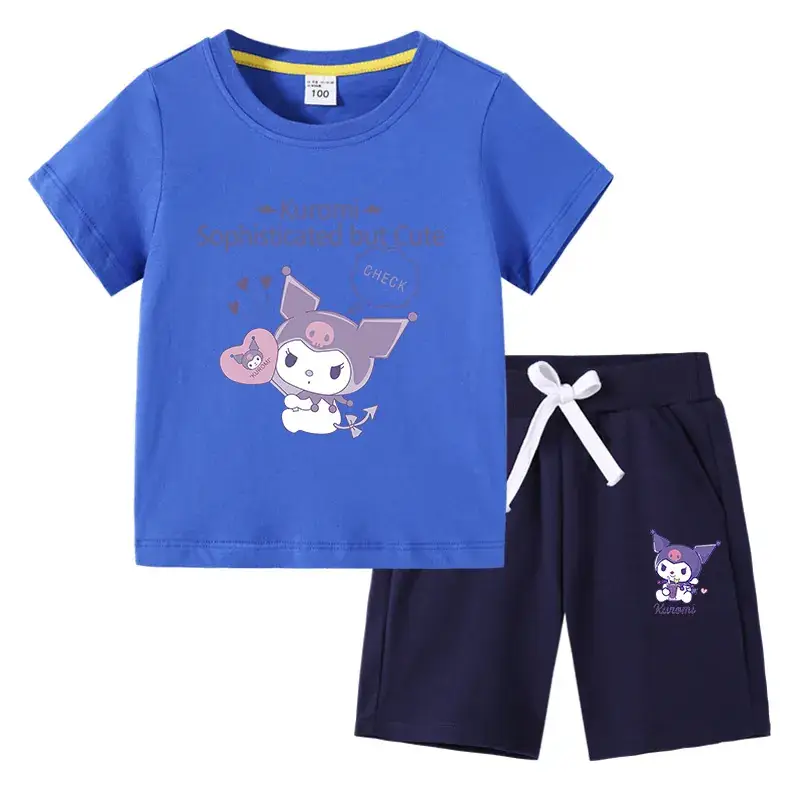 2023 Kurumi Graphic Cotton 2-Piece Summer Suit for Kids - Image 3