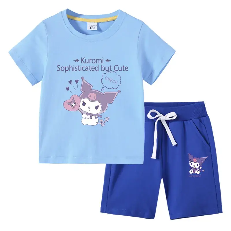 2023 Kurumi Graphic Cotton 2-Piece Summer Suit for Kids - Image 7