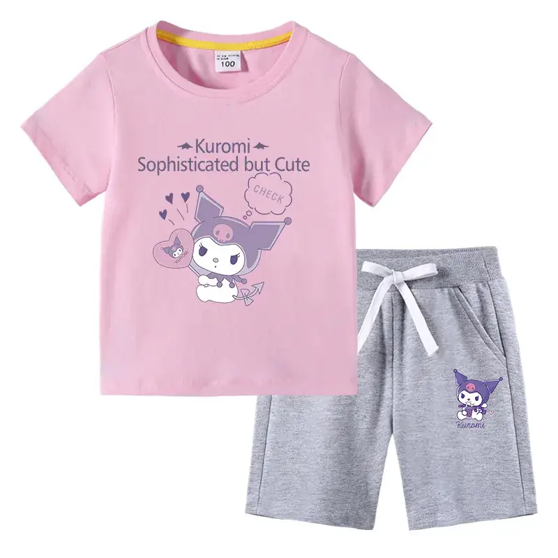 2023 Kurumi Graphic Cotton 2-Piece Summer Suit for Kids - Image 9