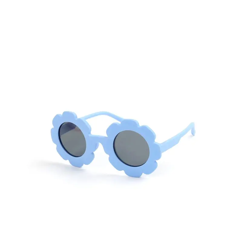 Kids Polarized Sunglasses Blue Flower Silicone Anti-UV