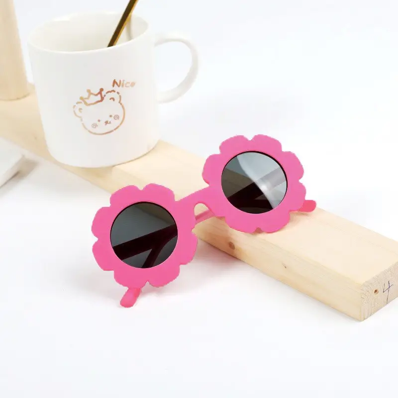 Kids Polarized Sunglasses Blue Flower Silicone Anti-UV