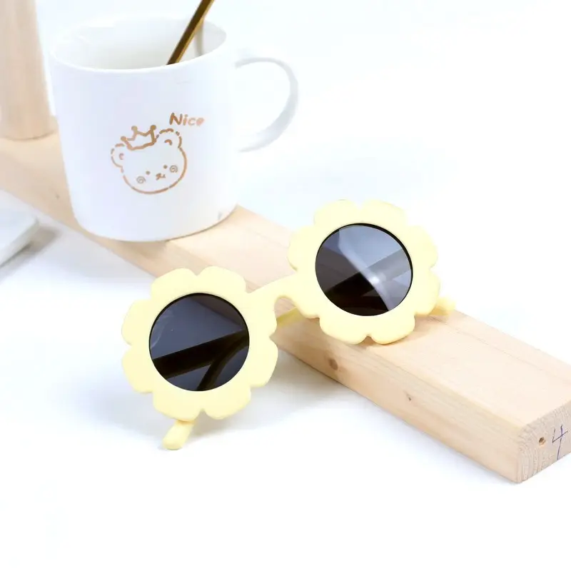 Kids Polarized Sunglasses Blue Flower Silicone Anti-UV