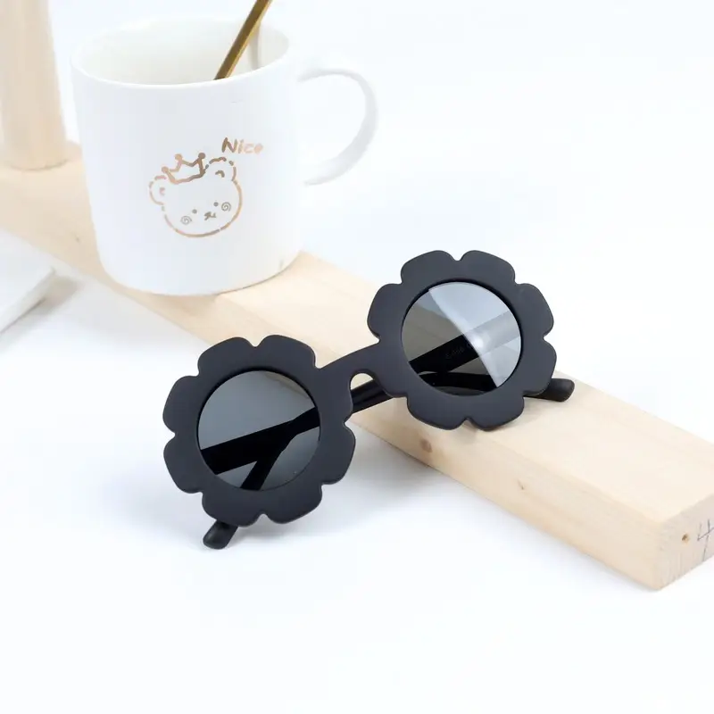 Kids Polarized Sunglasses Blue Flower Silicone Anti-UV