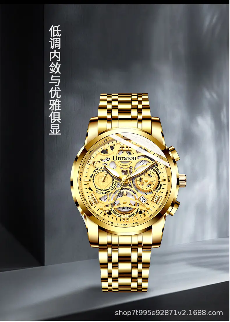 Men's Luxury Quartz Watch with 6-Hand Display & Stainless Steel Band — feature 3