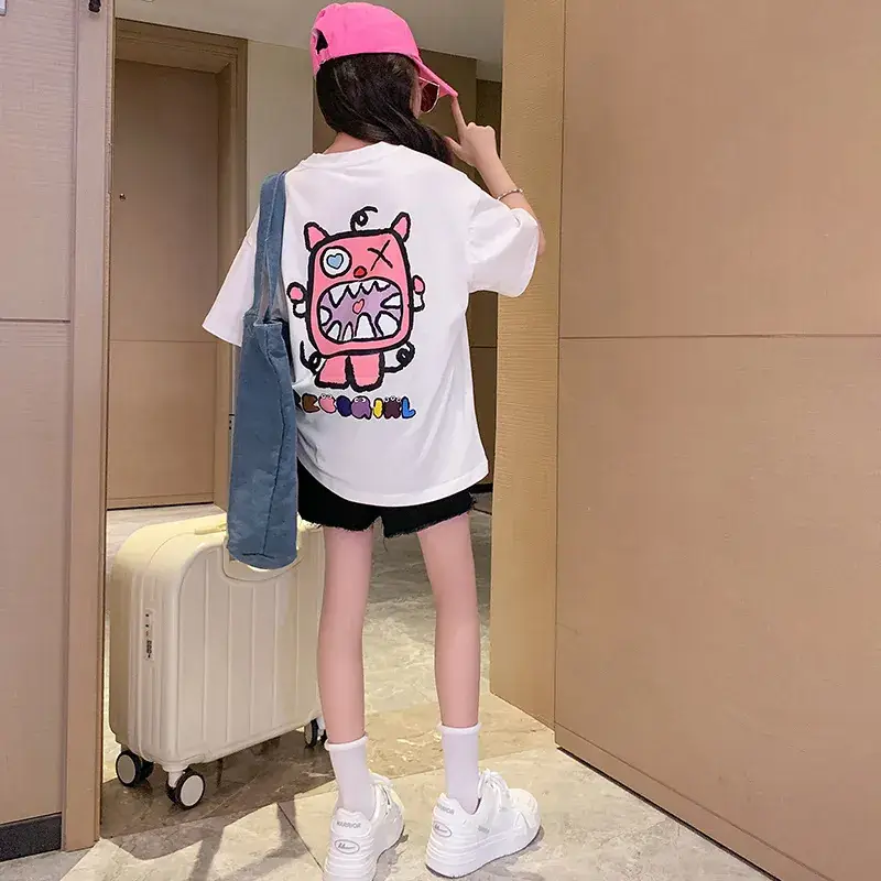 Girls Cotton Short Sleeve T-Shirt Summer Casual Medium Big - Image 4