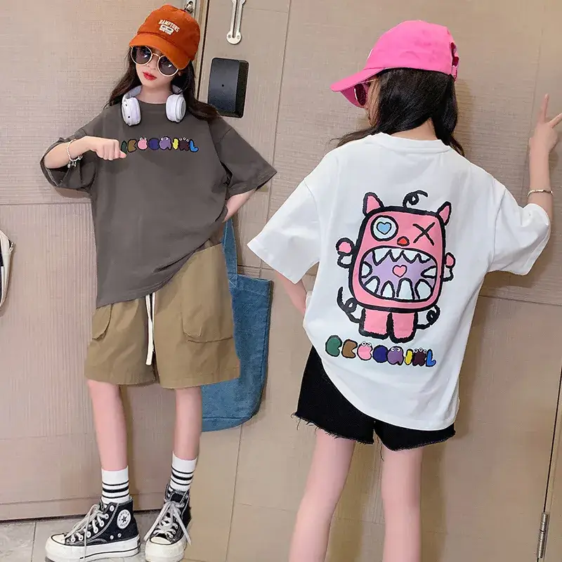 Girls Cotton Short Sleeve T-Shirt Summer Casual Medium Big - Image 5