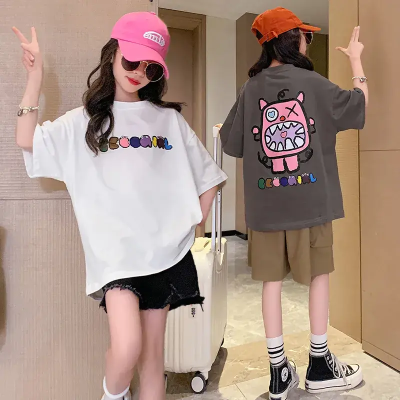 Girls Cotton Short Sleeve T-Shirt Summer Casual Medium Big - Image 6