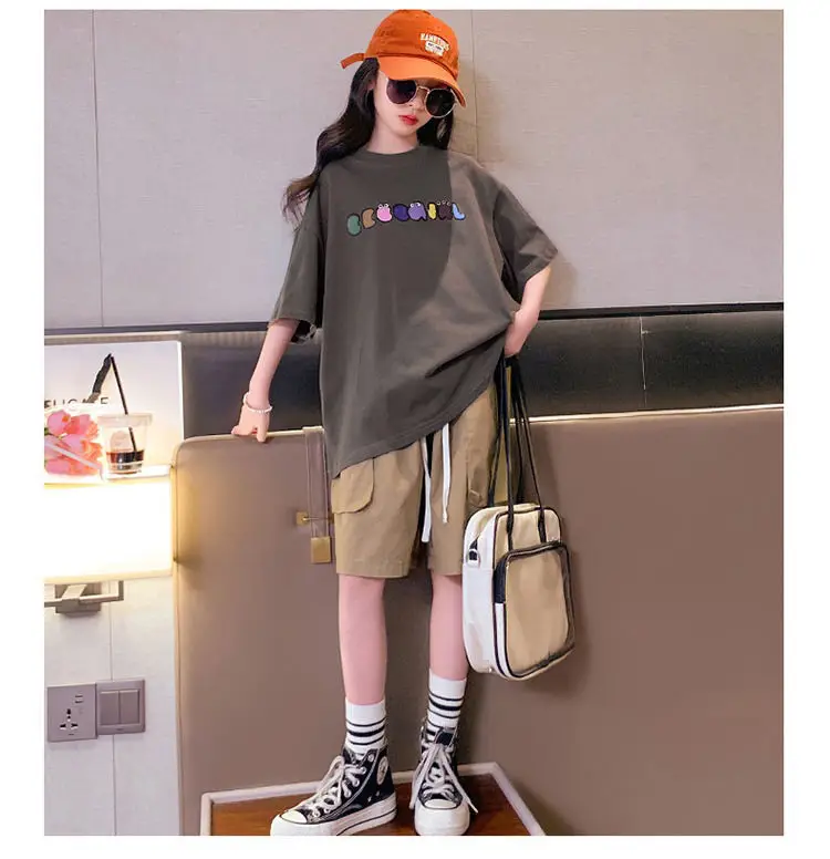 Girls Cotton Short Sleeve T-Shirt Summer Casual Medium Big — feature 14
