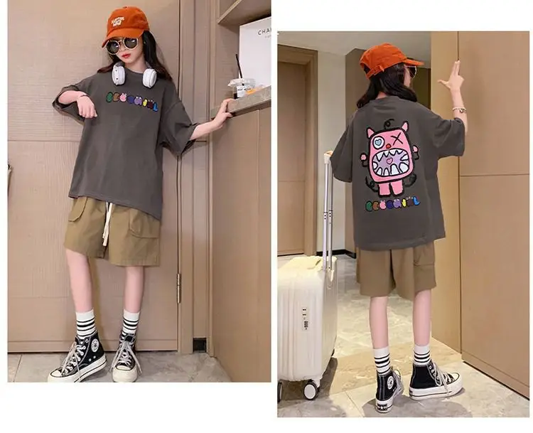 Girls Cotton Short Sleeve T-Shirt Summer Casual Medium Big — feature 15