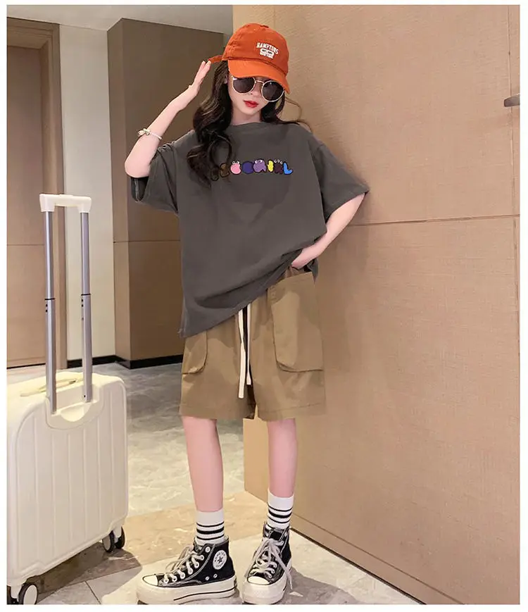 Girls Cotton Short Sleeve T-Shirt Summer Casual Medium Big — feature 16