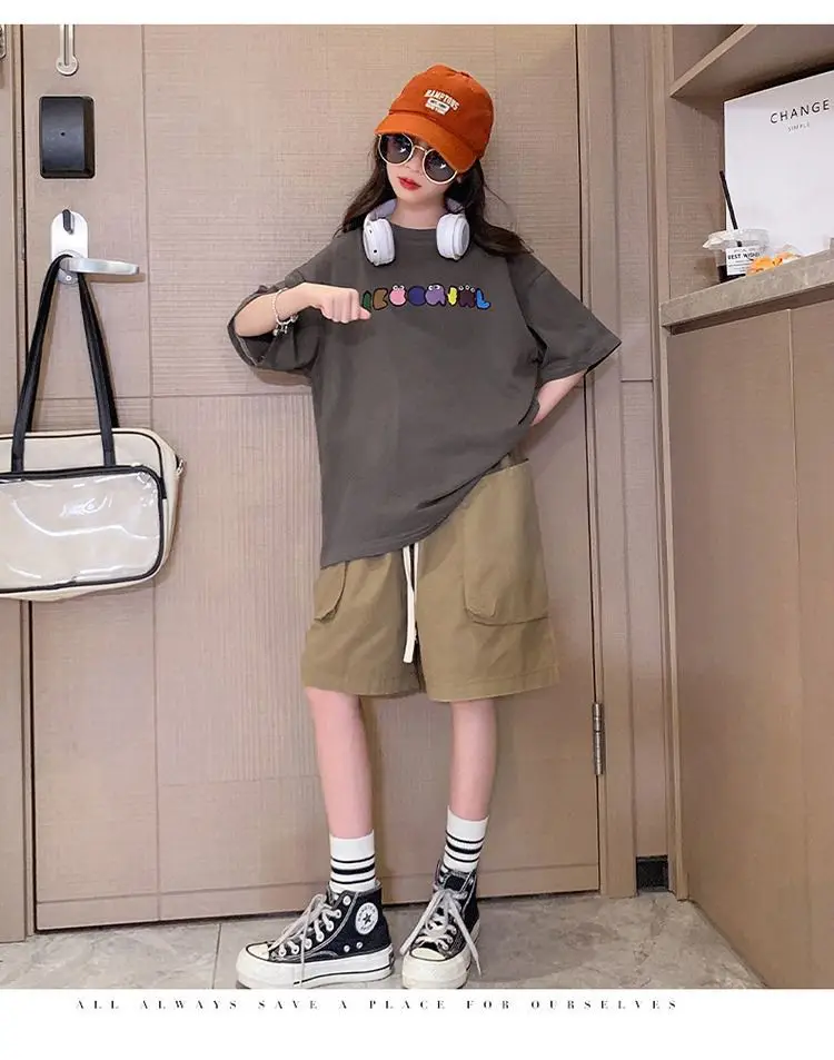 Girls Cotton Short Sleeve T-Shirt Summer Casual Medium Big — feature 17