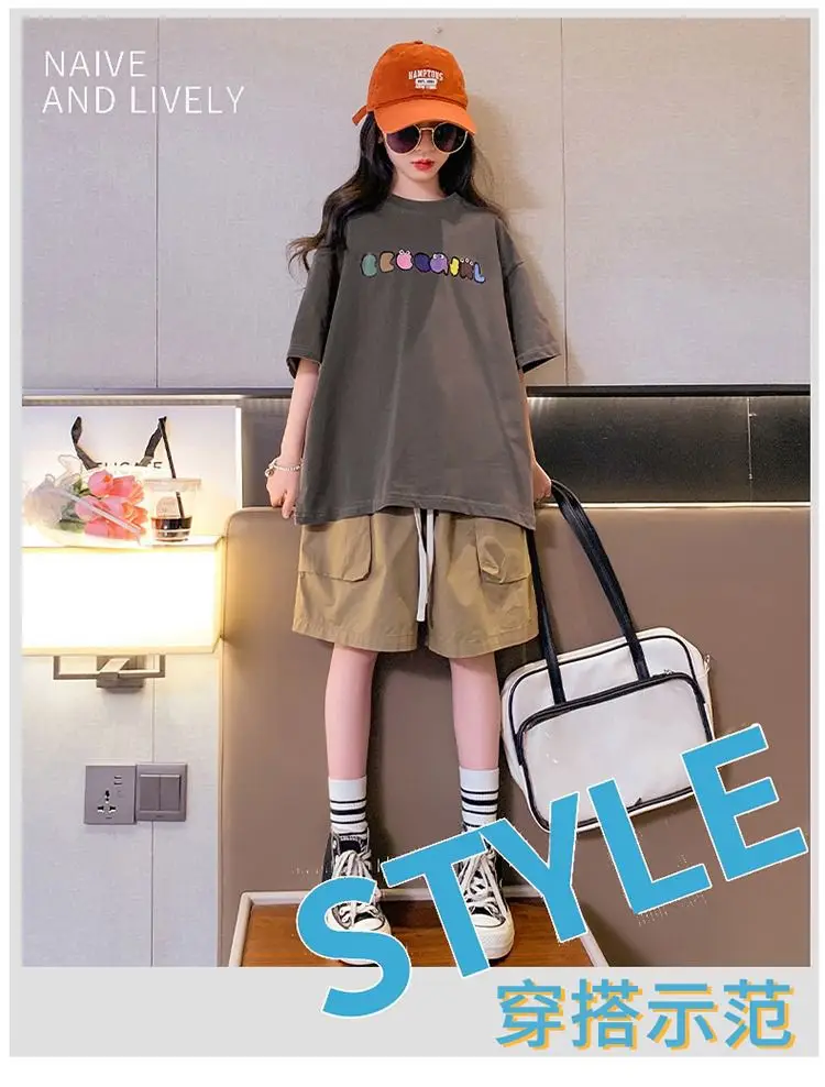 Girls Cotton Short Sleeve T-Shirt Summer Casual Medium Big — feature 3