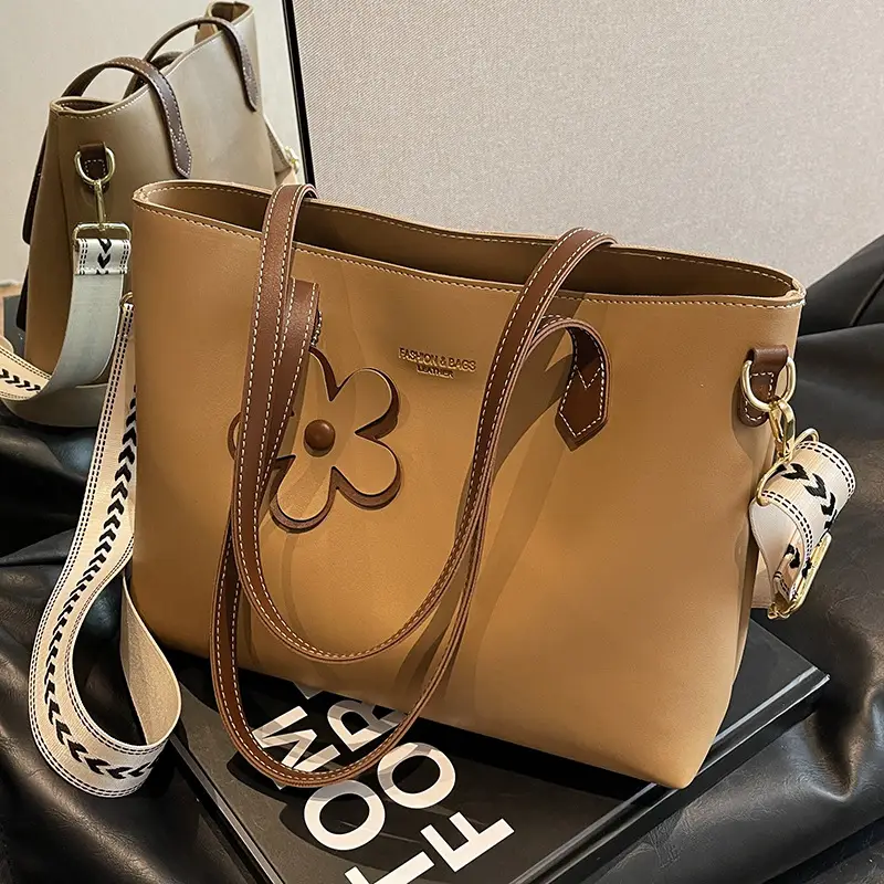 Women's Textured Crossbody Bag with Floral Design