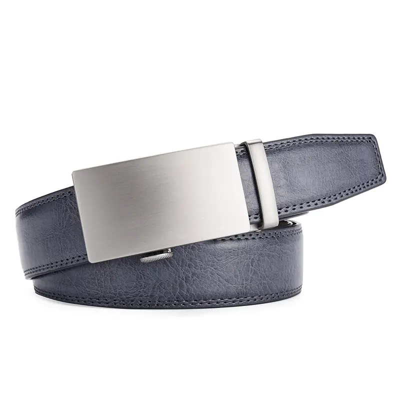 Men's Brown Leather Belt with Silver Buckle - Image 5