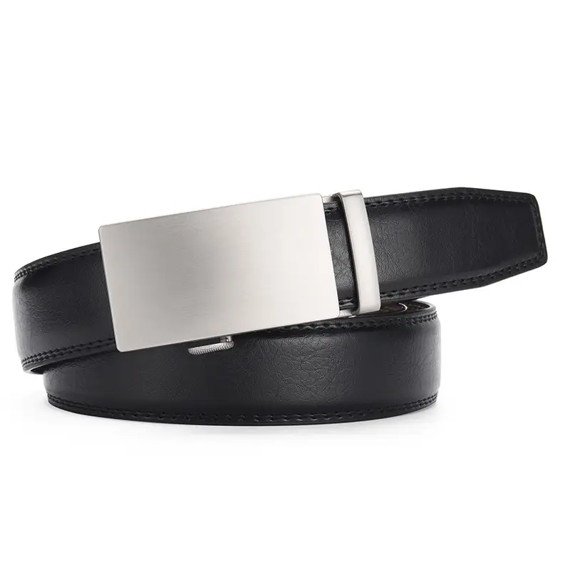 Men's Brown Leather Belt with Silver Buckle - Image 7