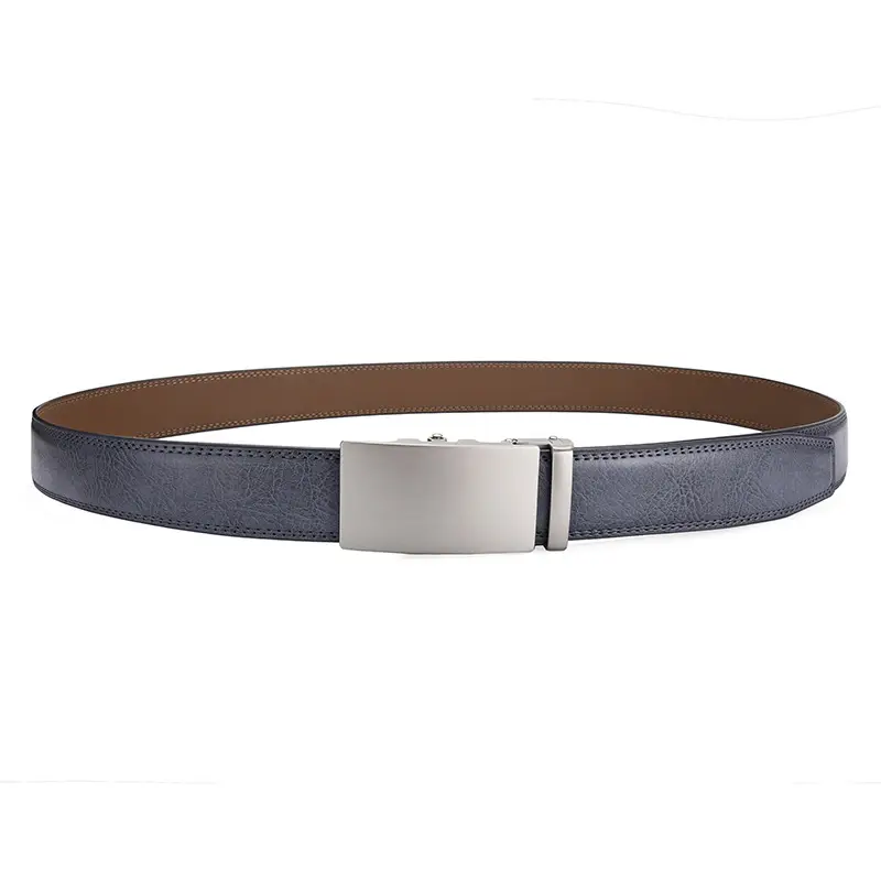 Men's Brown Leather Belt with Silver Buckle - Image 9