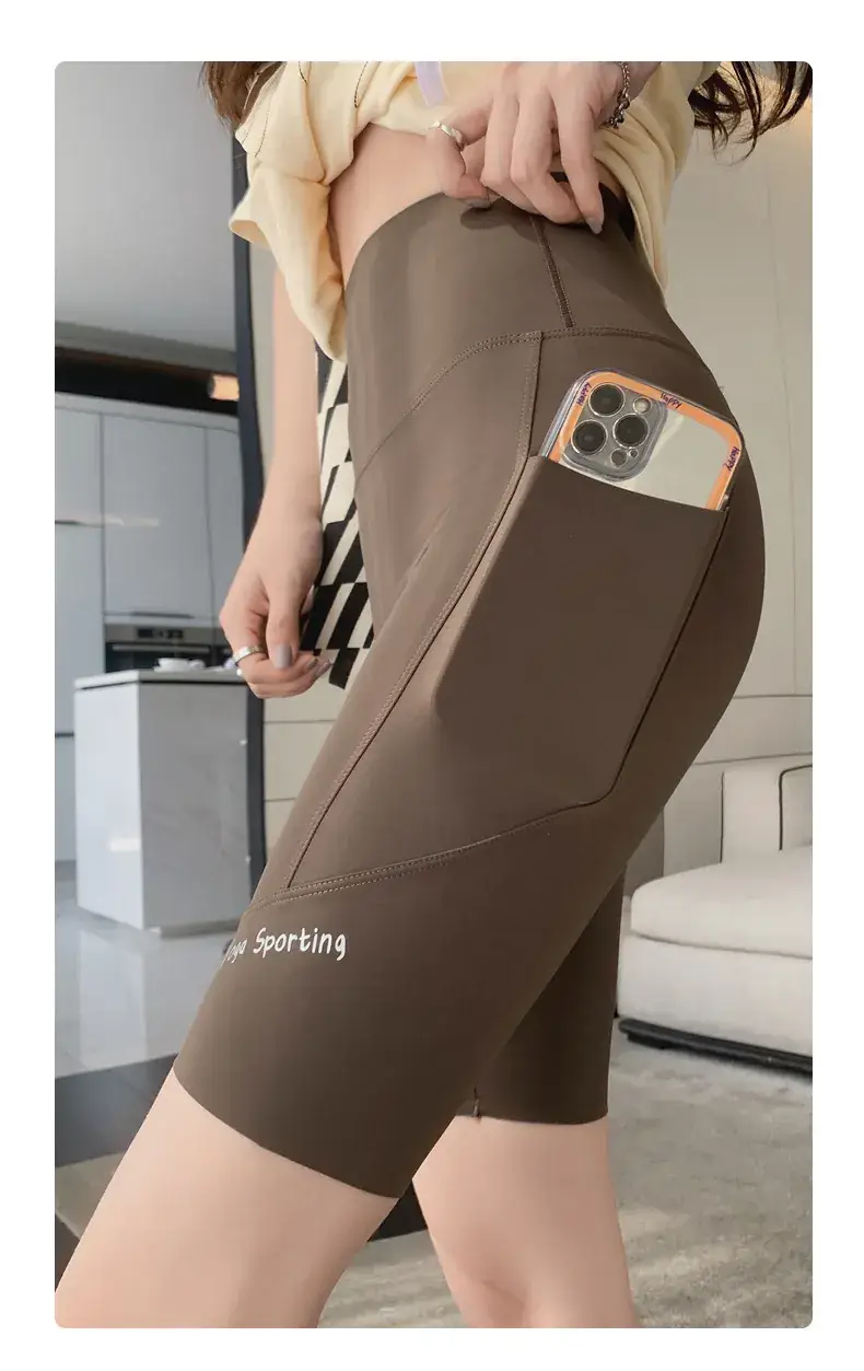 High Waist Slimming Shorts for Women, Tummy Control Yoga Pants — feature 22