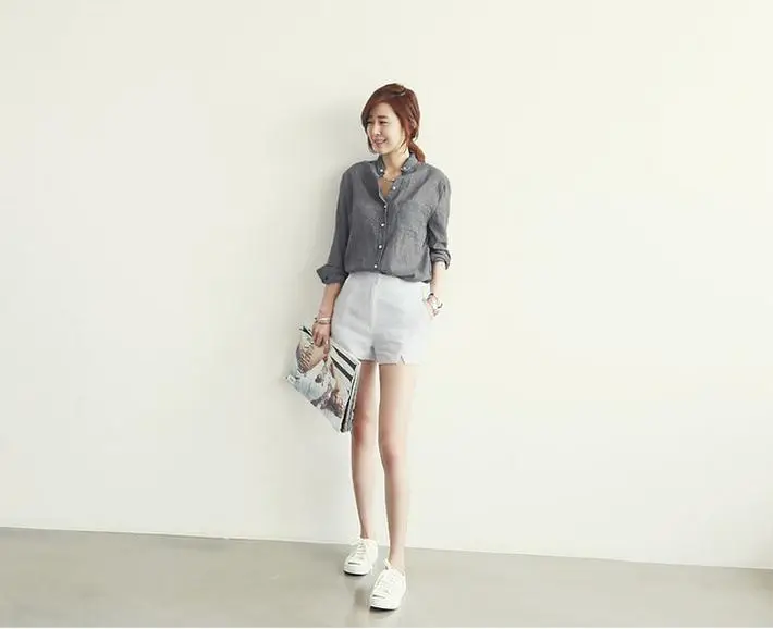 Women Cotton Linen Long Sleeve Shirt Sun Protective Harajuku Style — feature 10